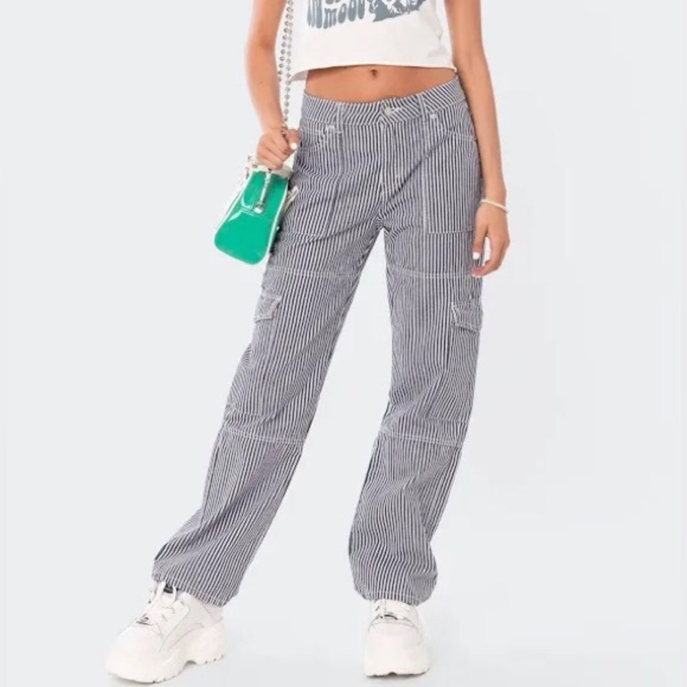NWT edikted striped cargo pants size small